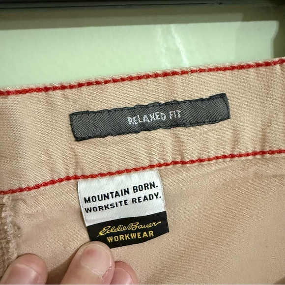 Eddie Bauer Tan Flat Front Shorts Classic Style - Picture 3 of 8